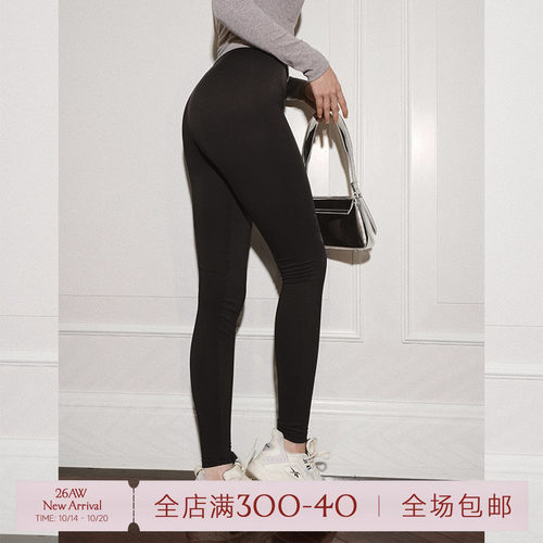 ITSNIKAR黑色加绒鲨鱼裤女