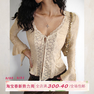 早秋包臀长裙上衣两件套 针织套装 ITSNIKAR法式 复古肌理感蕾丝长袖