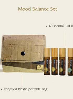 泰国本土Trra情绪平衡套装4瓶精油滚珠便携收纳包香薰精油组合装