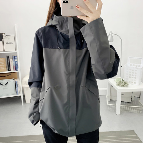 时尚拼接防风防水秋冬新款冲锋衣