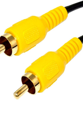 RCA母头线公对公音频线金镀接头黄色高清线电视音响连接线莲花头