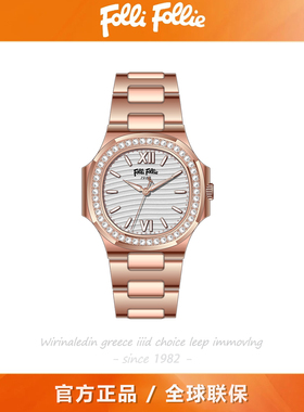 follifollie鹦鹉螺系列欧洲满钻时尚复古腕表进口机芯防水女手表