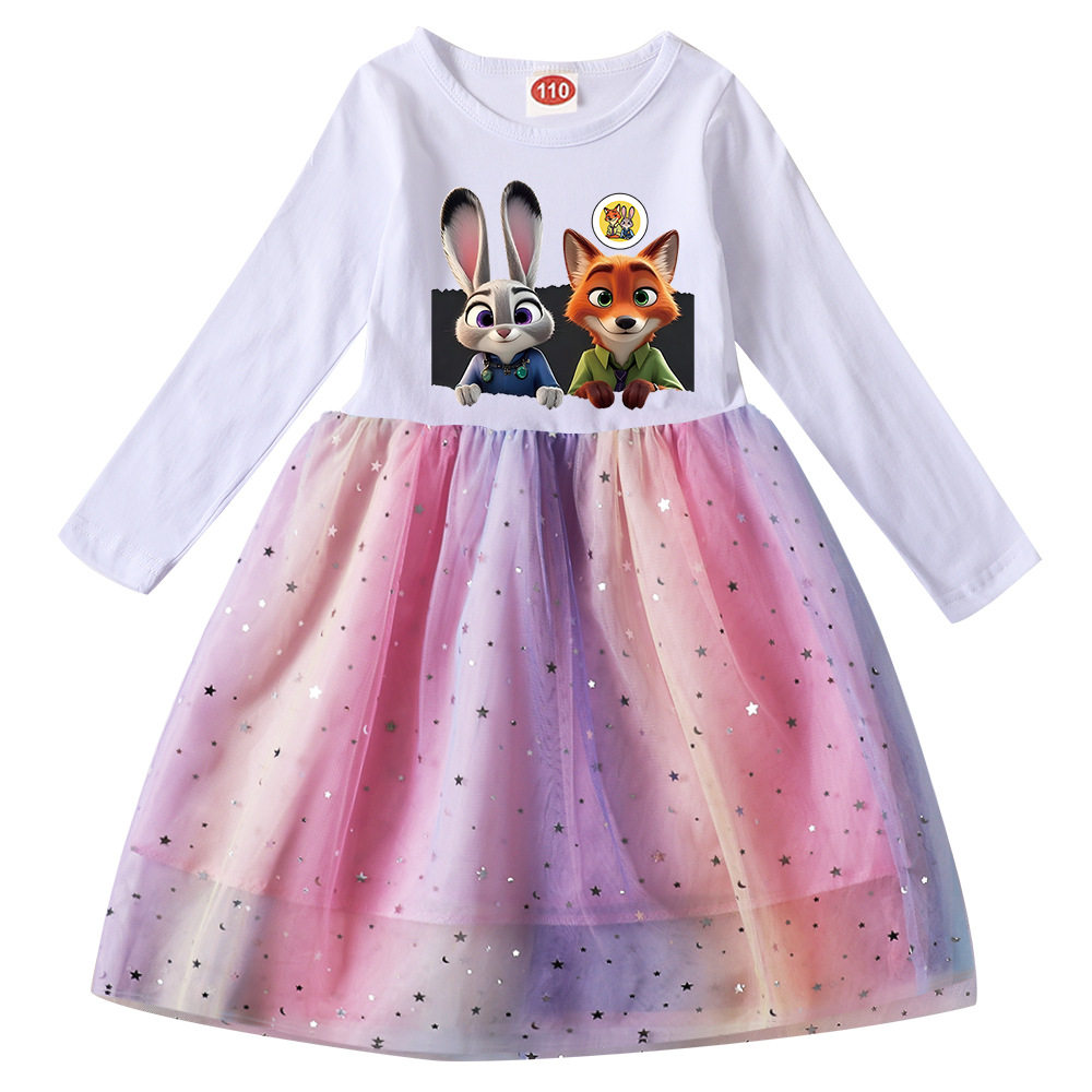 004裙子朱迪狐尼克女童长袖连裙