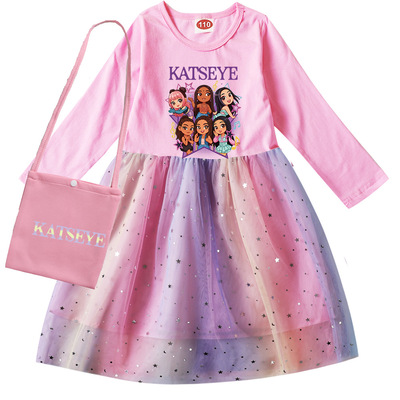 004子长袖儿童连衣裙+包包长袖儿