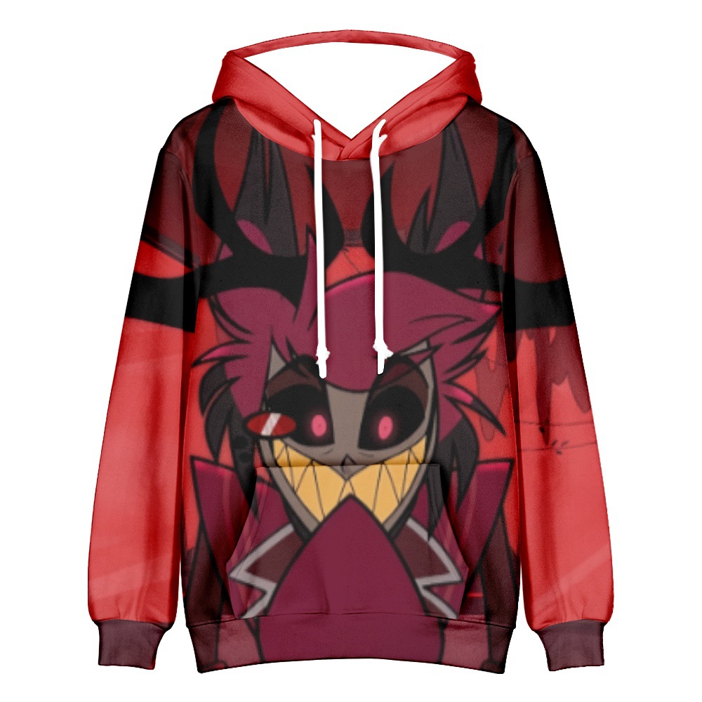 004码印花连帽加绒卫衣