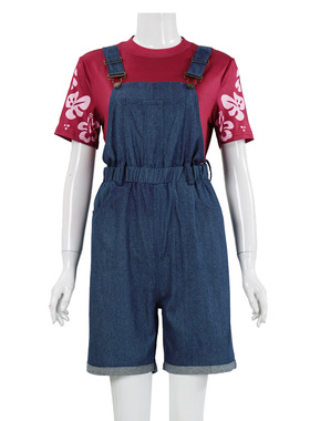 25万圣节星际宝贝莉萝C服史迪奇莉萝红色背带裤套装角色演出服C服