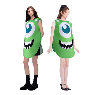 怪兽电力公司万圣节大眼仔大学舞台派对cosplay印花搞怪海绵服装