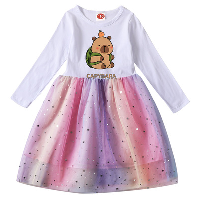 004网纱连衣裙子100-140女童