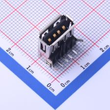 FUS202-FDBK6K USB连接器 Type-A 母座 弯插
