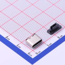 918-418K2022Y40010 USB连接器 Type-C 母座 立贴 有柱LCP黑胶