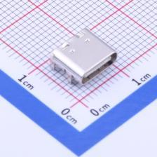 TYPE-611-T3-W USB连接器 Type-C 母座 卧贴 白胶白色外壳四脚插