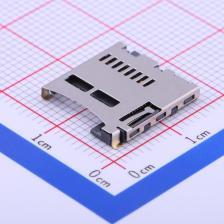 XKTF-001A SD卡连接器 拔插式 MicroSD卡(TF卡) 卡座 W15.2xD14.0