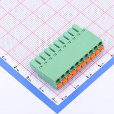 DB2EKN-3.81-10P-GN 插拔式接线端子 插头 3.81mm 排数:1 每排P数