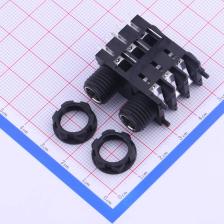 PJ-625AK 音频连接器 6.35mm耳机座 双声道 带轴套 全牙 双层 间