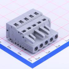 450孔型连接器-05P-5.0mm灰色 插拔式接线端子 插头 5mm 排数:1