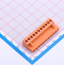 JL396-39611O01 插拔式接线端子 3.96mm 排数:1 每排P数:11 橙色
