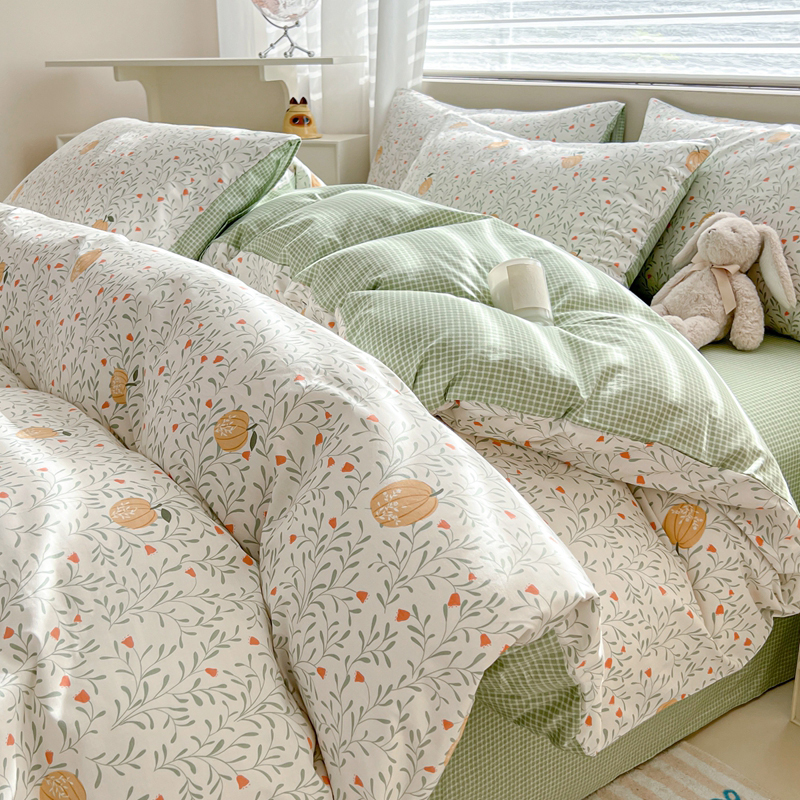 纯棉床上四件套小清新被套床单