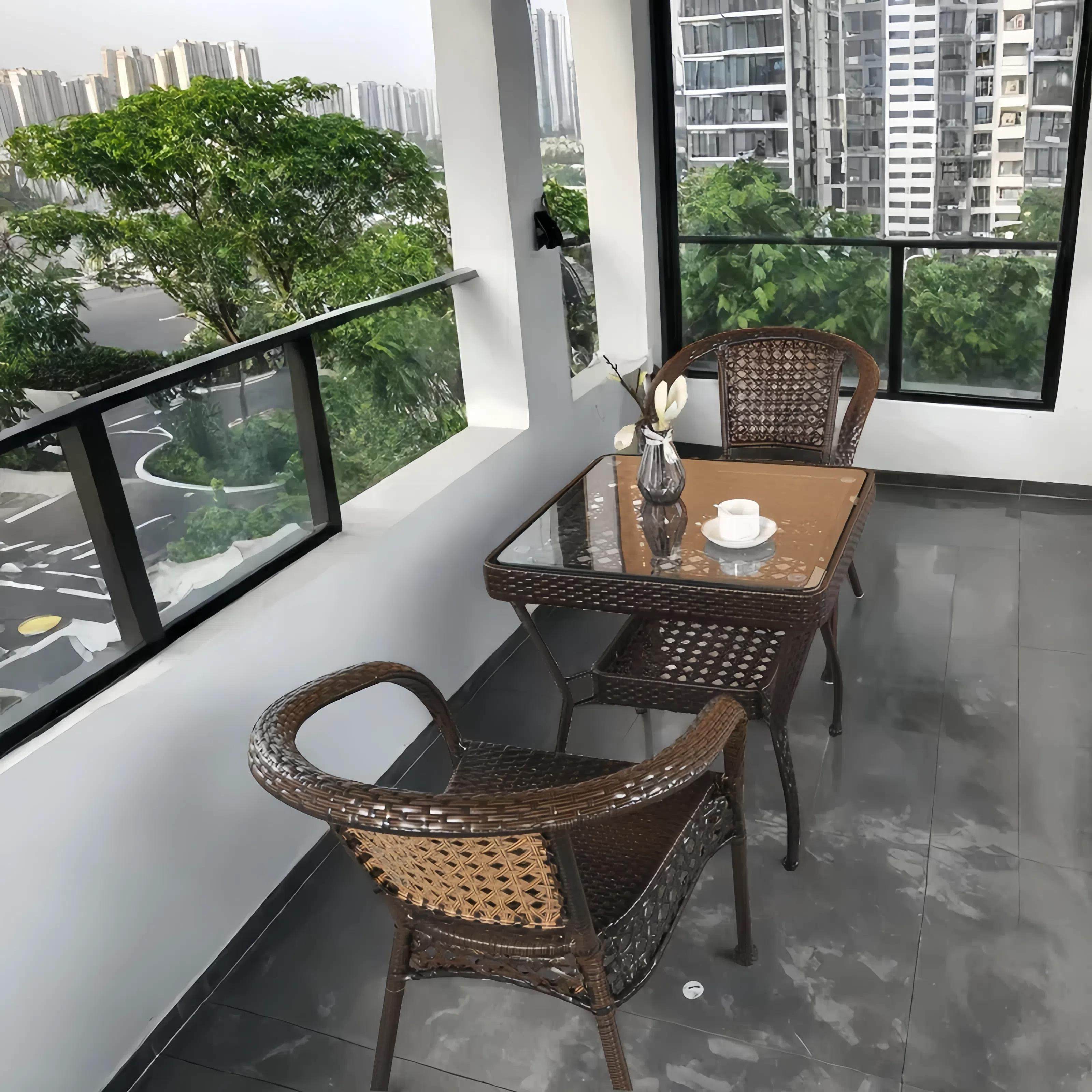 藤椅三件套阳台小桌椅子组合休闲庭院方桌椅茶桌椅户外防水编织椅,住宅家具,桌椅套件,淘宝优惠券,粉丝福利购,淘宝优惠卷