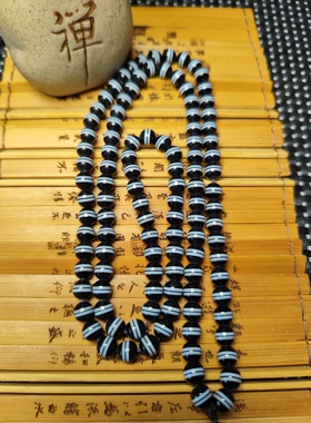 一线药师项链108颗佛珠项链，双线合一，6毫米珠三圈手链，精品