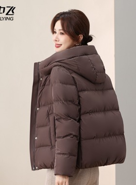 雪中飞2025冬季新款女士短款连帽羽绒服显瘦时尚韩版加厚保暖外套