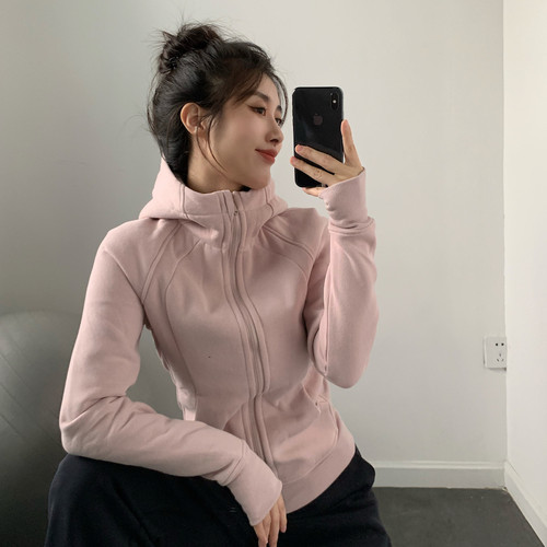 瑜伽跑步外套加厚绒修身显瘦保暖