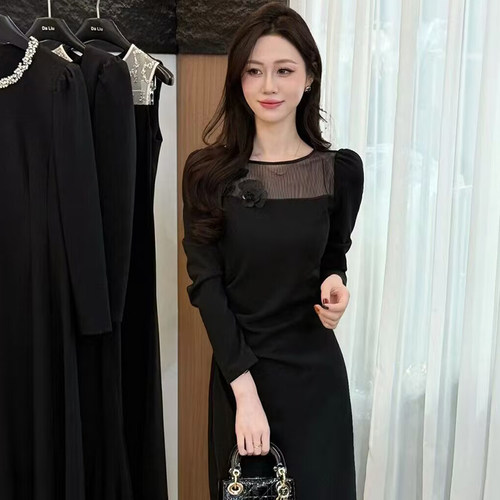 非凡2626御姐风透视拼接连衣裙