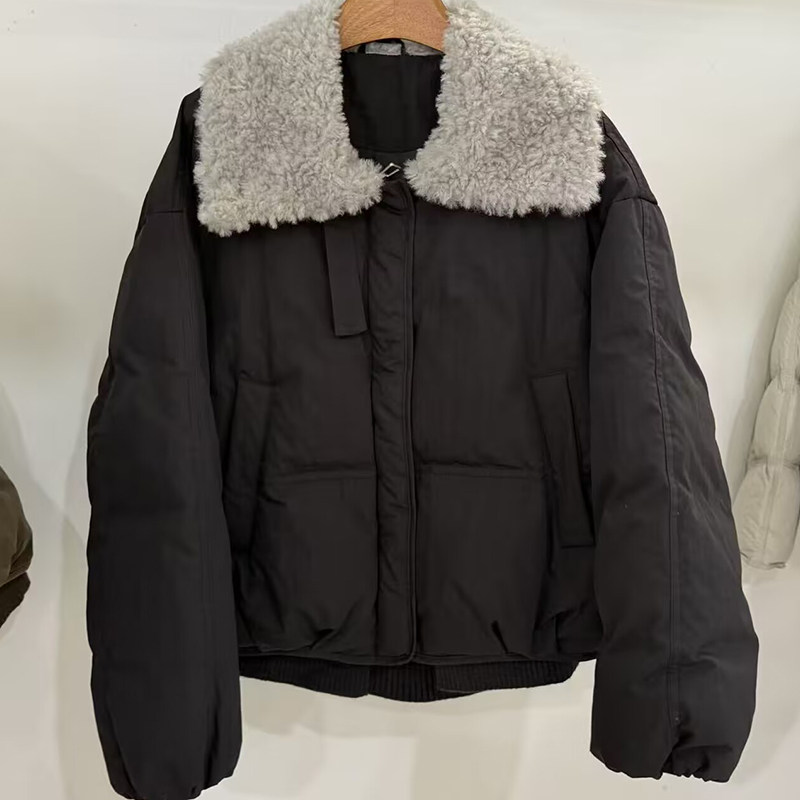 羊羔毛领短款90白鸭绒羽绒服女2025冬季新款加厚时尚保暖长袖外套,女装/女士精品,羽绒服,淘宝优惠券,粉丝福利购,淘宝优惠卷