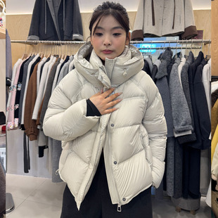 镓依泡芙羽绒服女宽2026年新款短款连帽加厚面包服小个子冬季外套