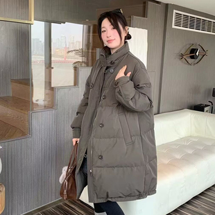 莲依莲2025冬季新款设计感立领中长款羽绒服女款收腰显瘦保暖外套