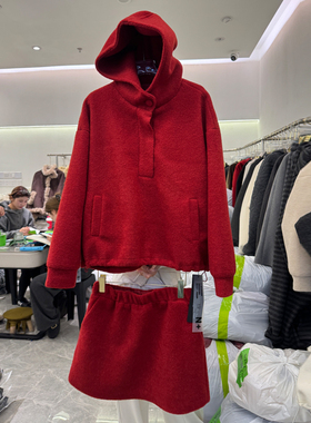 N+高级感羊毛短外套短裙套装女冬金扣软糯保暖小外套两件套6932