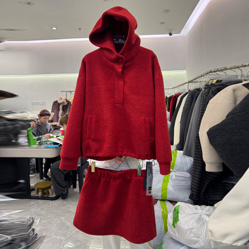 N+高级感羊毛短外套短裙套装