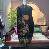 裙 定制黑色牡丹凤凰长款 无袖 不支持7天无理由