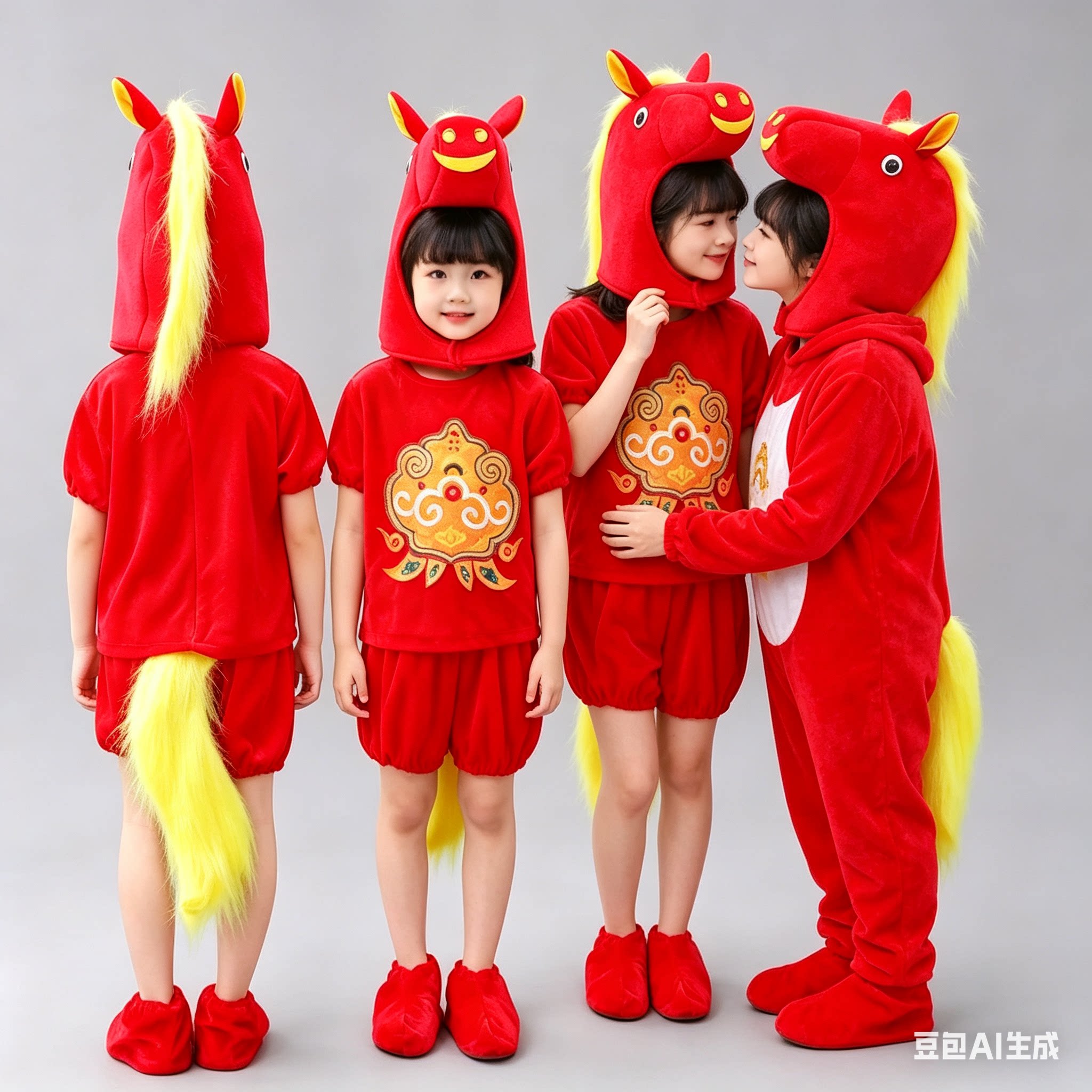 六一儿童小马过河演出服表演服小马奔腾话剧卡通舞蹈服角色扮演