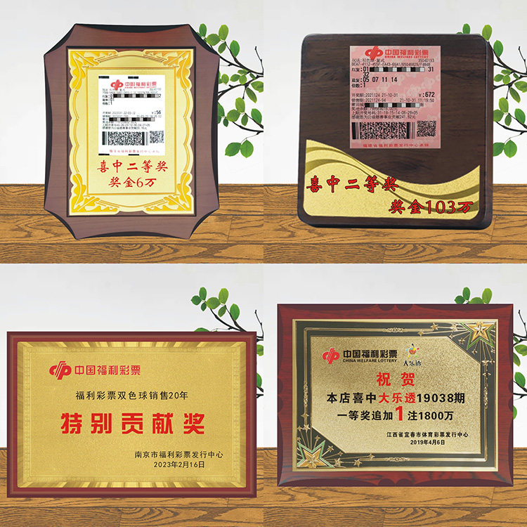 彩票站奖牌中奖宣传优秀投注站祝贺牌贡献奖牌木牌装饰