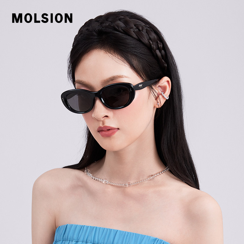 陌森眼镜椭圆小猫眼墨镜女款26新品防紫外线偏光防晒太阳镜MS3113