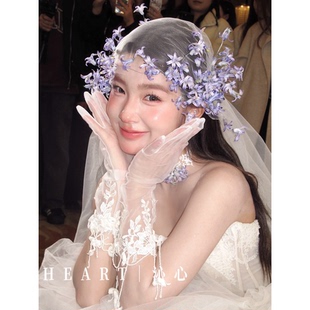 新娘头饰 TM｜B02 紫桔梗花 康康大课森系同款 项链 对夹