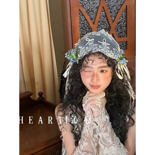 TM｜E7日杂感 蕾丝氛围的神手作发带仿真花新娘搭配蕾丝系头纱