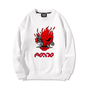 赛博朋克2077游戏强尼银手周边男装潮牌休闲武侍乐队秋冬加绒卫衣