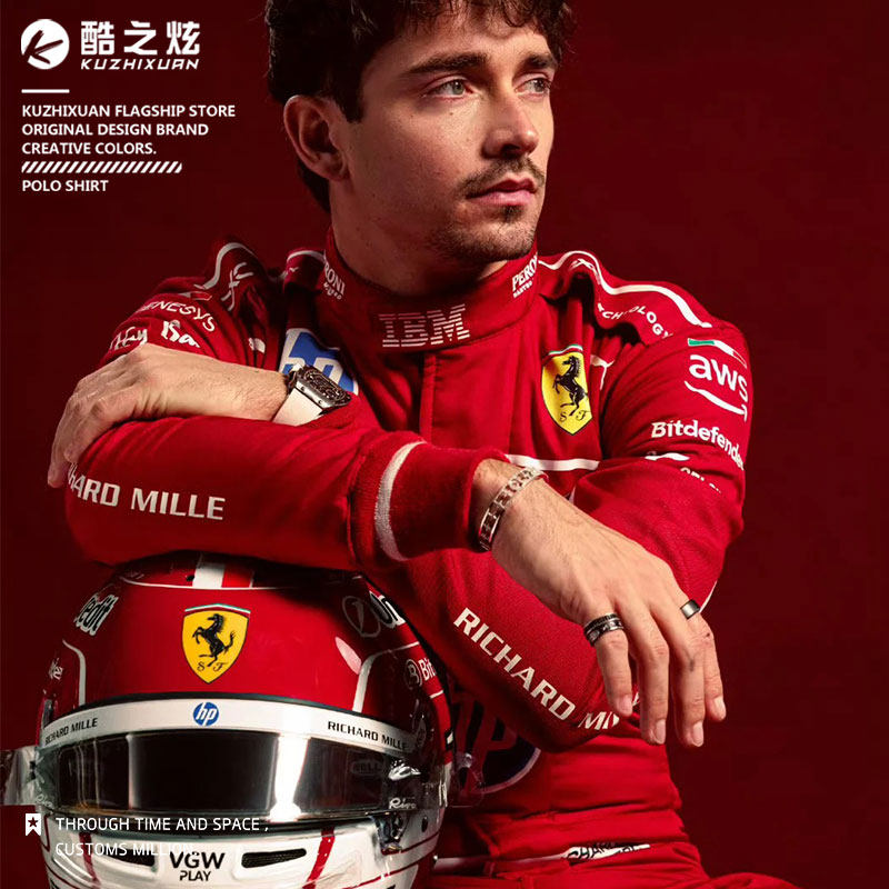 2025F1法车队拉利匈牙利大奖赛勒克莱尔乐扣同款男款加绒冲锋衣服