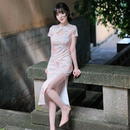 复古风改良旗袍气质优雅新中式 工衣 连衣裙沐足SPA技师工作服柔式