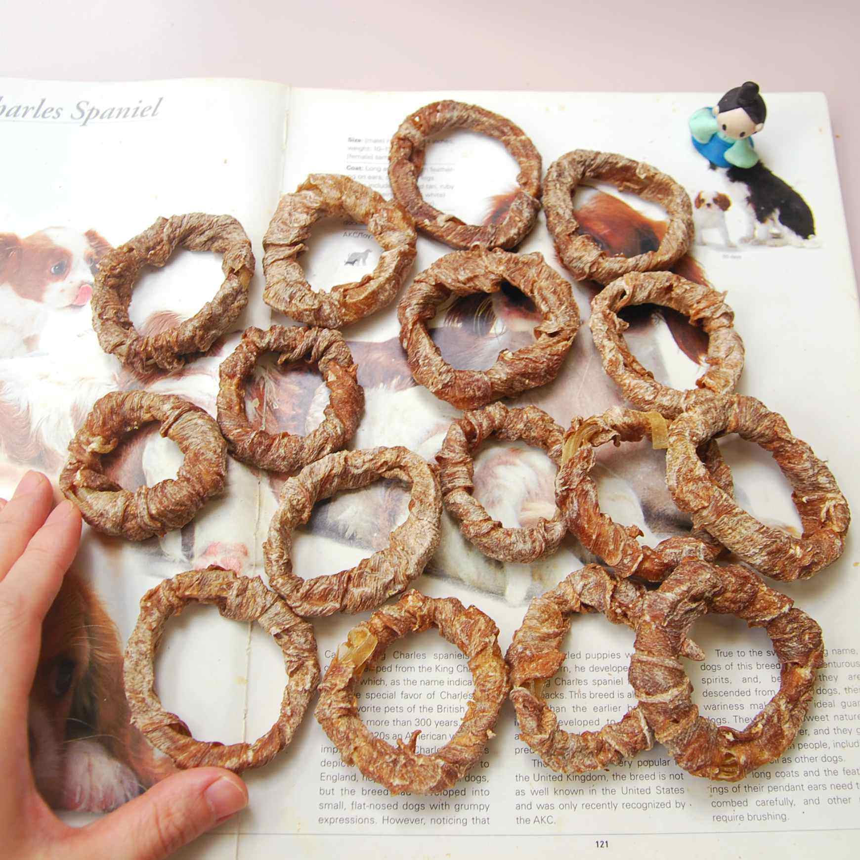 纯鸭胸肉绕本色牛皮筋圈小型犬