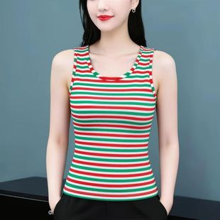无袖 2026高档印花吊带背心女夏季 打底衫 外穿新款 百搭上衣 吊带修身