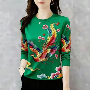 清仓捡漏~春季新款大码减龄洋气上衣2026时尚圆领T恤长袖女装打底