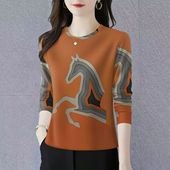 春季 圆领T恤长袖 新款 清仓捡漏 大码 减龄洋气上衣2026时尚 女装 打底