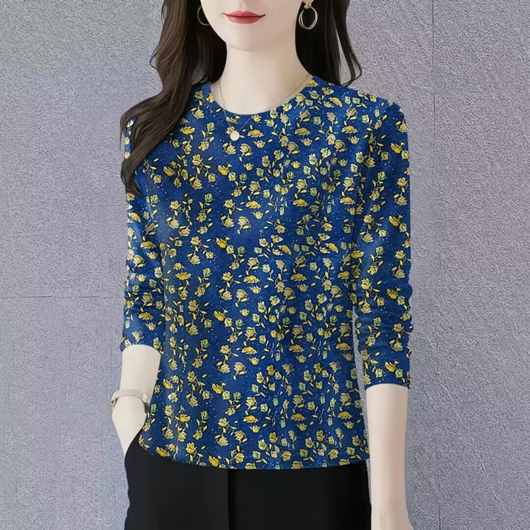 打底衫新款时尚简约秋冬薄圆领