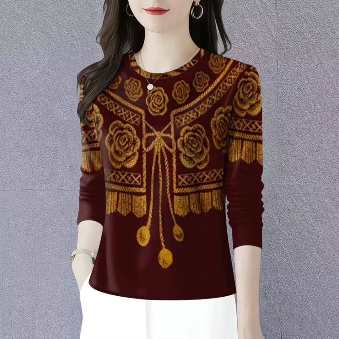 打底衫新款时尚简约秋冬薄圆领