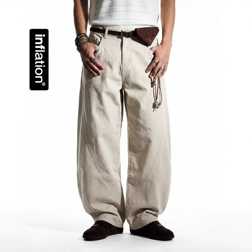 捷展男装|阿苏特染弯刀工装裤2026春季纯棉美式复古BoxyFit休闲裤