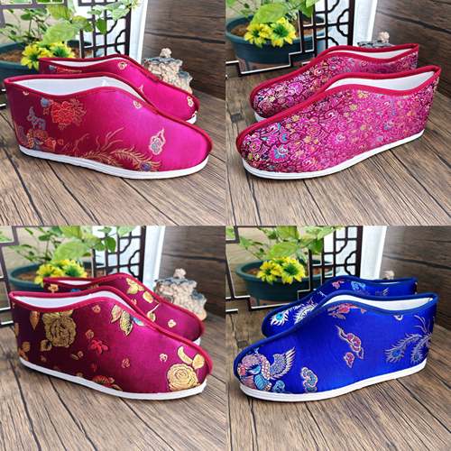 寿鞋女棉鞋老北京布鞋老人过世绣花鞋子莲花底千层底布鞋配件用品