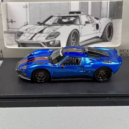 RM犀牛 1:64 新福特GT40 引擎盖磁吸 合金汽车模型收藏摆件