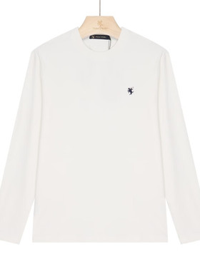 保罗·彼得专柜同款 男士舒适简约纯色日常内搭长袖T恤TCECT00091